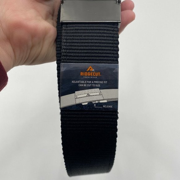 Ridgecut Men's Nylon Web Ratchet Belt Black sz L/38-40 Gunmetal Finish 2776-001 - Picture 6 of 8